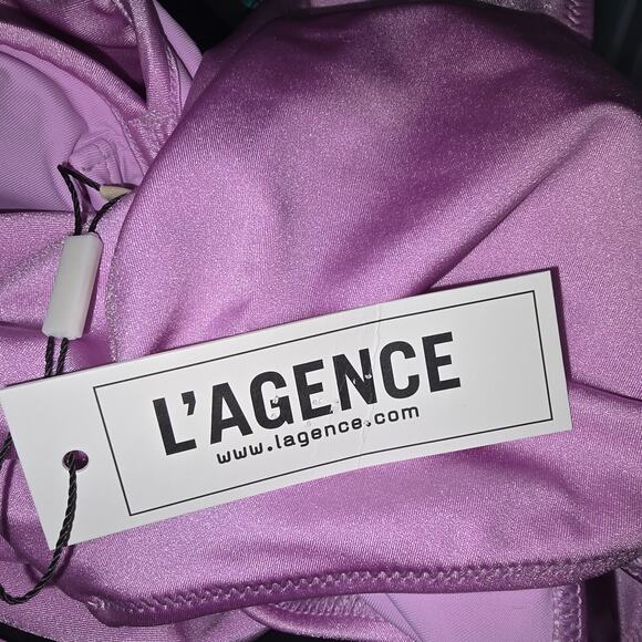 L'Agence Leila Halter One Piece Swimsuit in Lilac Gold Chain Underwire S NEW - Picture 9 of 9